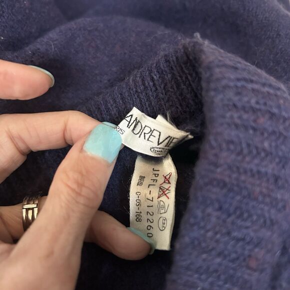 Vintage France Andrevie Purple Wool Joggers Pants Avant Garde Designer Small - Picture 4 of 8